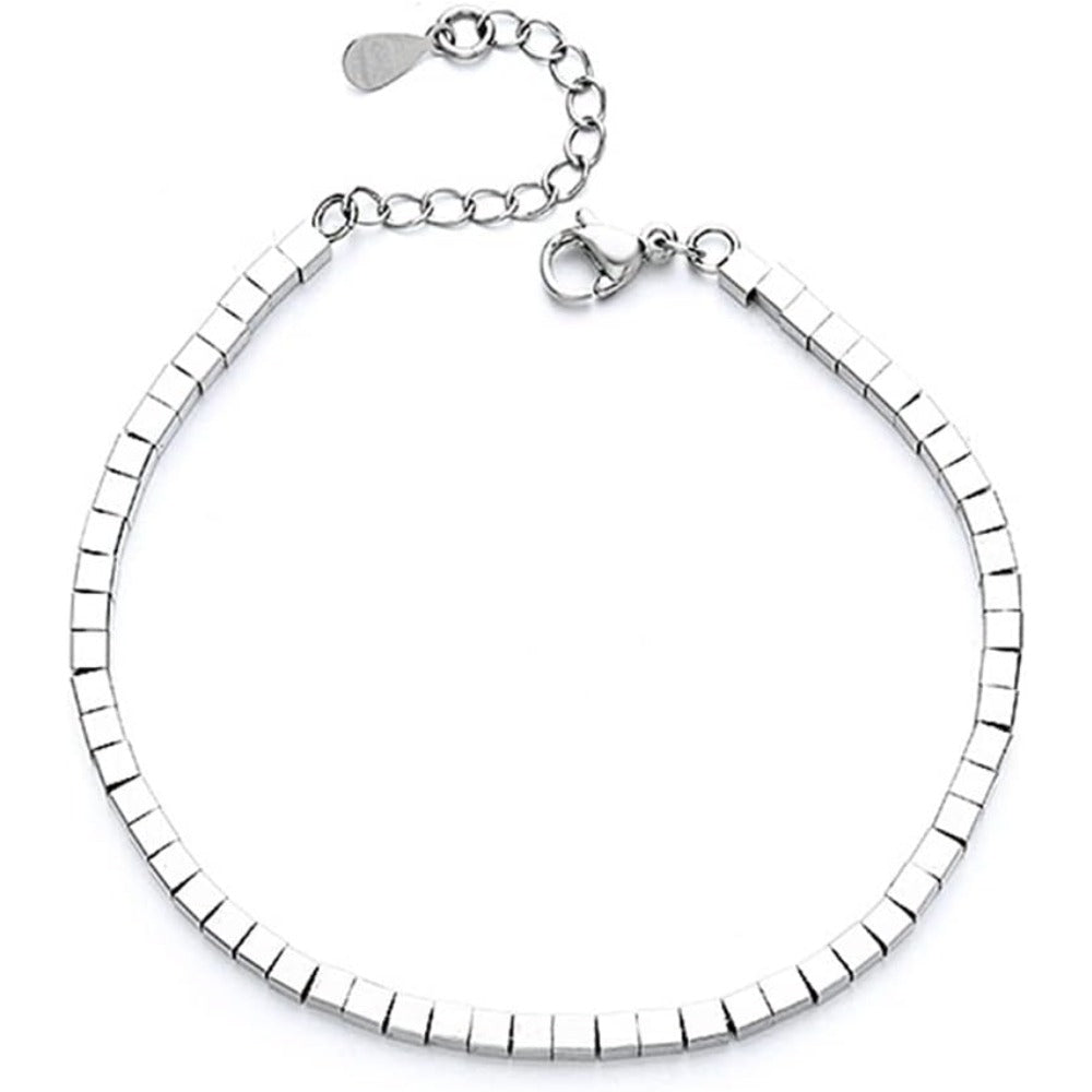 925 Sterling Silver Bracelet for Women, Love Heart Chain Bracelet Bangle, Women’s Link Bracelets