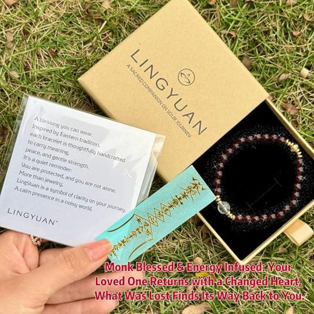 Feng Shui Wealth and Luck Bracelet with Gold Foil Five Gods Amulet-Red Agate Cinnabar Gemstone Bracelet for Prosperity, Protection & Success, Lucky Charm Gift for Men & Women
