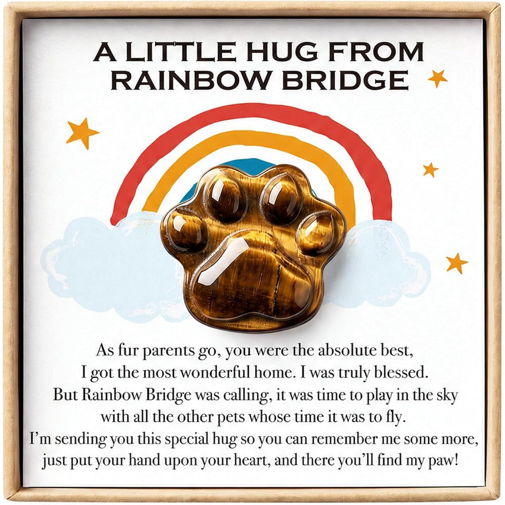 Worry Stones Cat Memorial Gifts for Loss of Cat Sympathy Rainbow Bridge Paw