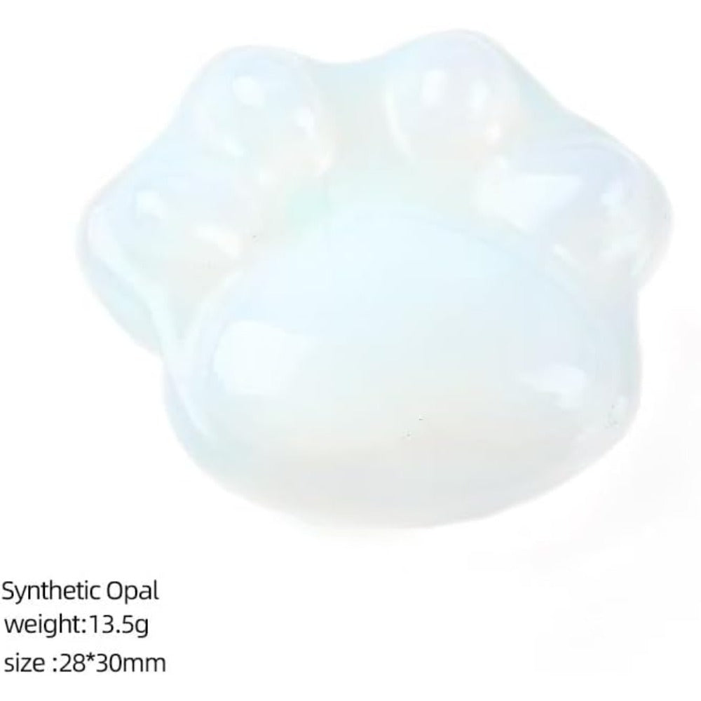 Synthetic Opal Pet Memorial Gift, Paw Print Keepsake Stone in Gift Box for Loss of Dog or Cat, Sympathy Memorial Keepsake