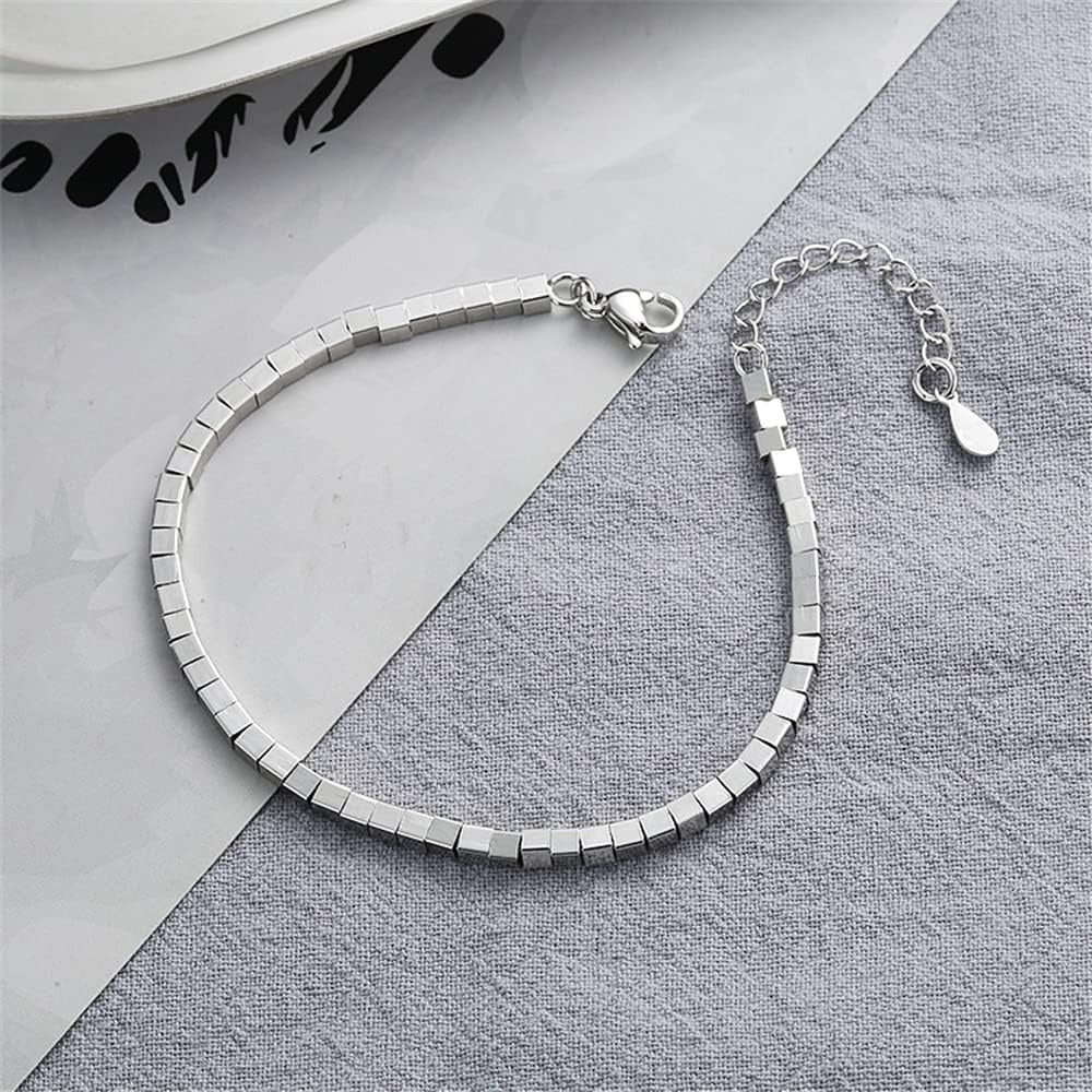 925 Sterling Silver Bracelet for Women, Love Heart Chain Bracelet Bangle, Women’s Link Bracelets