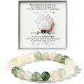 Opalite Pet Memorial Gift Set, Paw Print Stone with 6mm Bracelet, Sympathy Keepsake Card for Loss of Dog or Cat