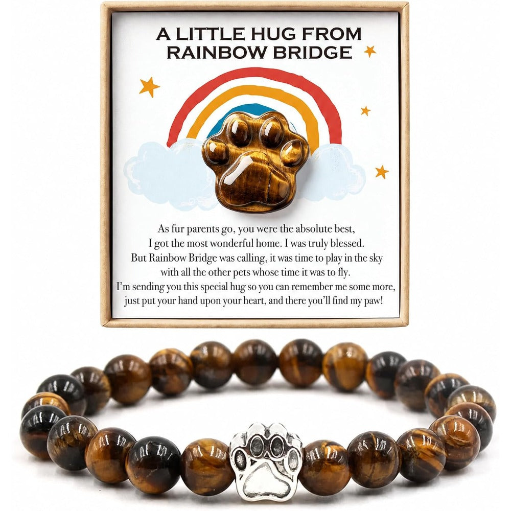 Cat Memorial Gifts for Loss of Cat Sympathy Gift Memorial Stones Bracelet