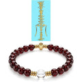 Feng Shui Wealth and Luck Bracelet with Gold Foil Five Gods Amulet-Red Agate Cinnabar Gemstone Bracelet for Prosperity, Protection & Success, Lucky Charm Gift for Men & Women