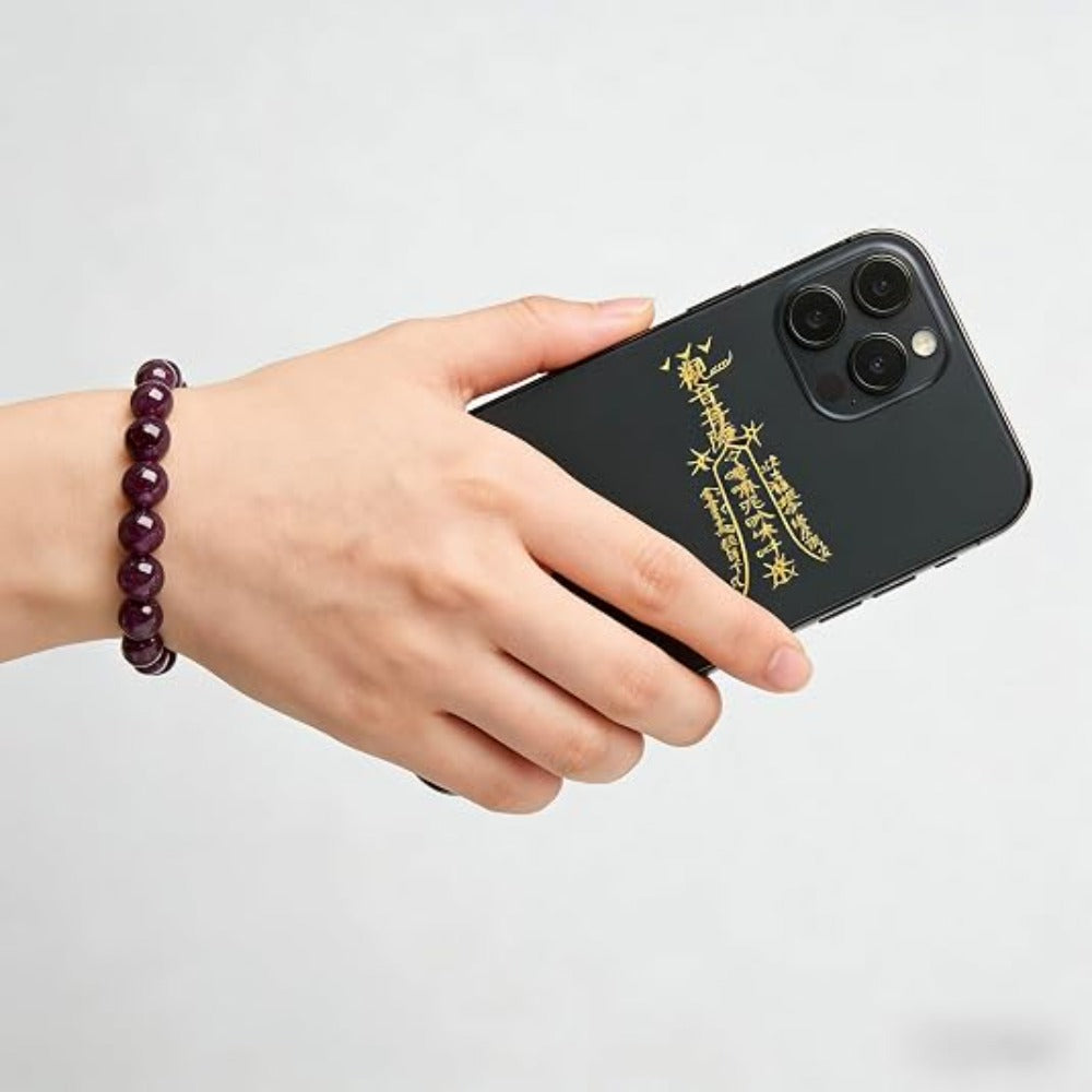 Feng Shui Wealth and Luck Bracelet with Gold Foil Five Gods Amulet-Red Agate Cinnabar Gemstone Bracelet for Prosperity, Protection & Success, Lucky Charm Gift for Men & Women