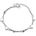 925 Sterling Silver Bracelet for Women, Love Heart Chain Bracelet Bangle, Women’s Link Bracelets