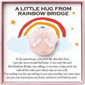 Rose Quartz Pet Memorial Gift, Natural Paw Print Stone with Rainbow Bridge Card, Sympathy Keepsake for Loss of Dog or Cat