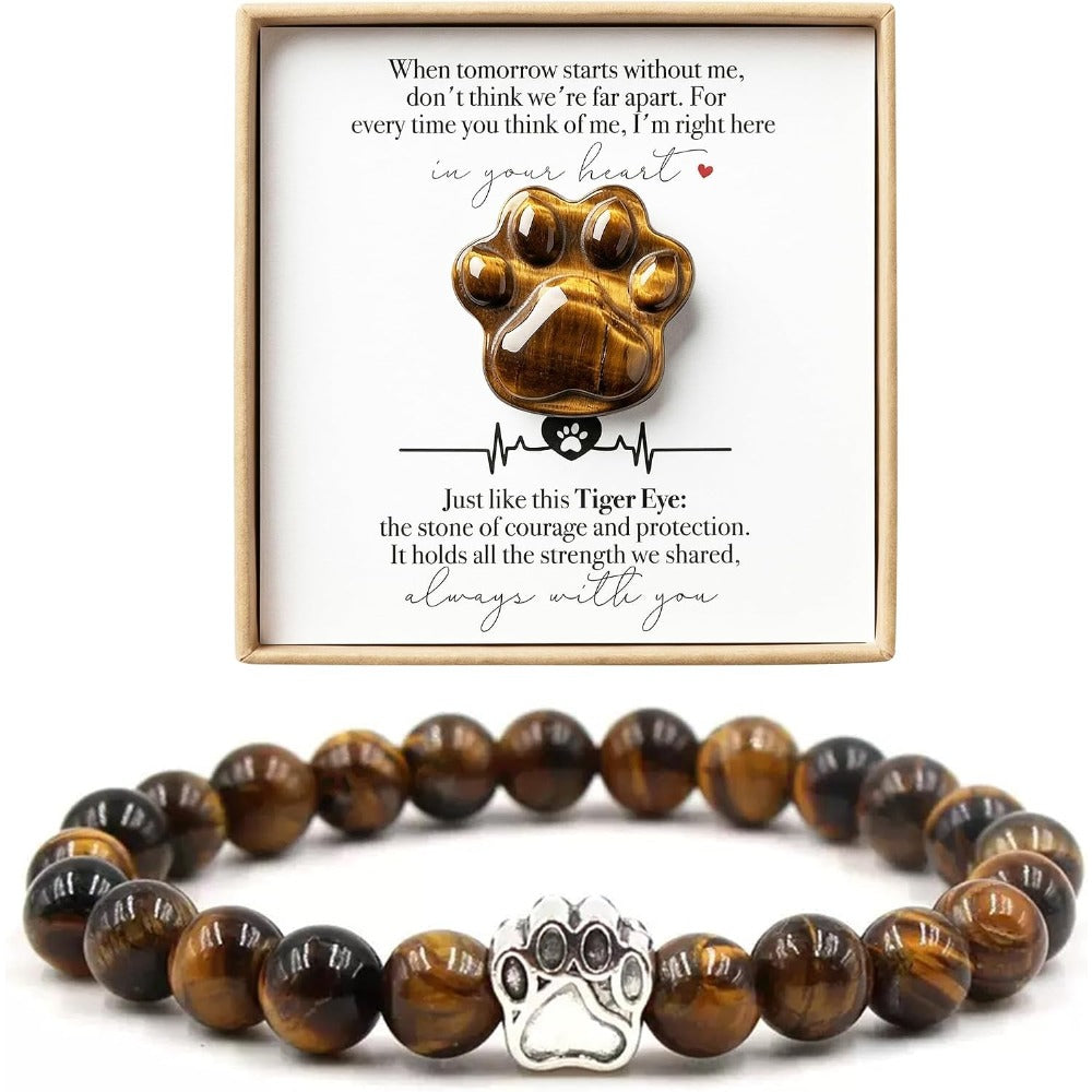 Cat Memorial Gifts for Loss of Cat Sympathy Gift Memorial Stone Bracelet