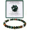 Natural Indian Agate Pet Memorial Gift Set with Paw Print Stone & Bracelet