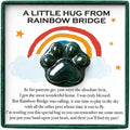 Green Agate Pet Memorial Gift, Natural Paw Print Stone with Rainbow Bridge Card, Sympathy Keepsake for Loss of Dog or Cat