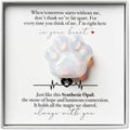Synthetic Opal Pet Memorial Gift, Paw Print Keepsake Stone in Gift Box for Loss of Dog or Cat, Sympathy Memorial Keepsake