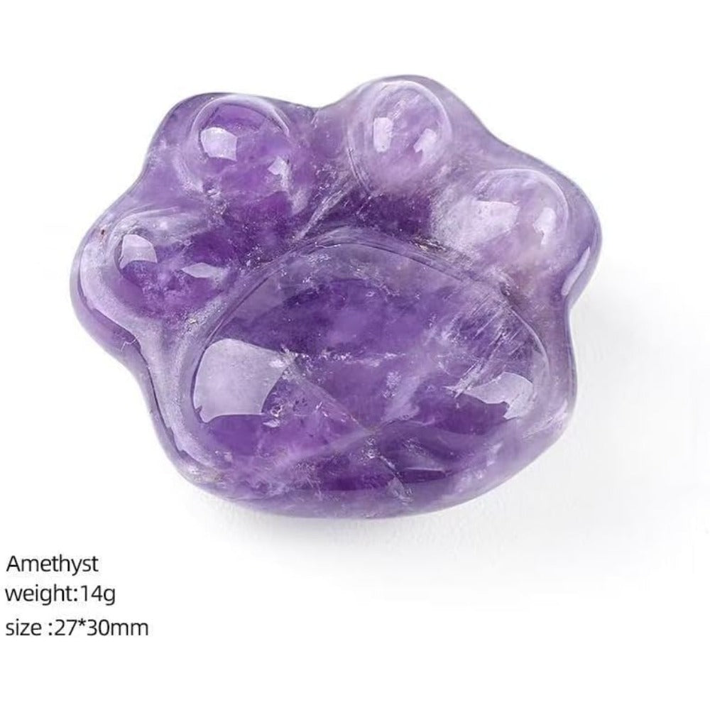 Amethyst Pet Memorial Gift, Paw Print Keepsake Stone in Gift Box for Loss of Dog or Cat, Sympathy Memorial Keepsake